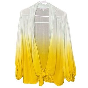 Young Fabulous & Broke Carmen Tie Dye Tie-Front Cover Up Blouse Top Size Small